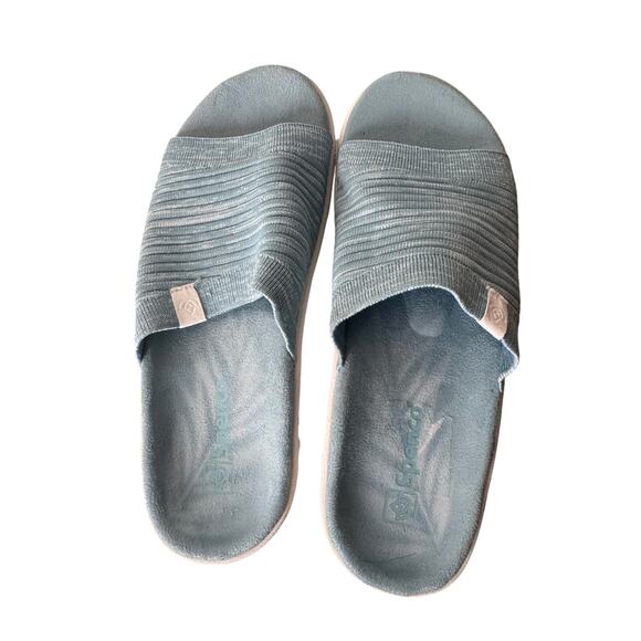 Spenco Odessa Fauna SP1245AQU
Womens Blue Canvas Slides Sandals
Shoes Sz 10B - Picture 1 of 10